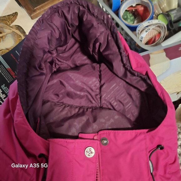 Columbia Womens Pink Hooded Winter Jacket W/ Zipper & Snap Closure Sz 2XL Cozyco - Picture 8 of 15